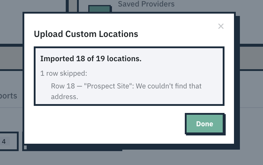 Import results identify successful locations and explain every skipped row